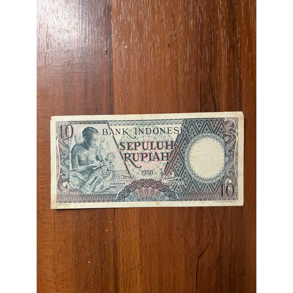 Uang Kertas 10 Rupiah 1958 Seri Pekerja Koleksi Kuno