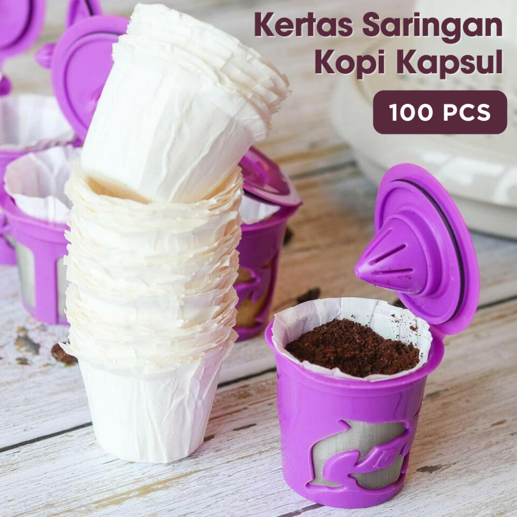Alat kopi Kertas Saringan Kopi Kapsul Filter Keurig K-Cup 100 PCS - NW45
