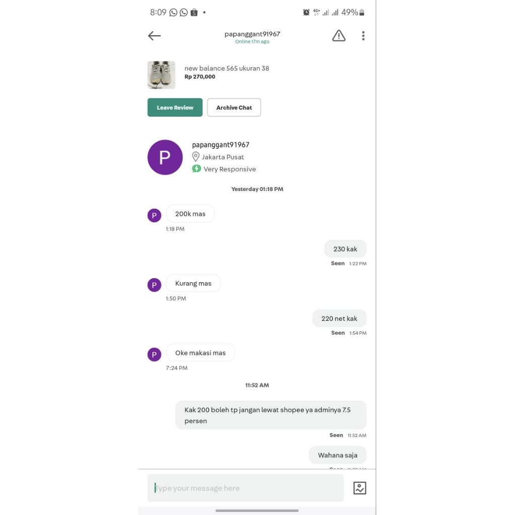 SEPATU CASUAL NB 565 ukuran 38