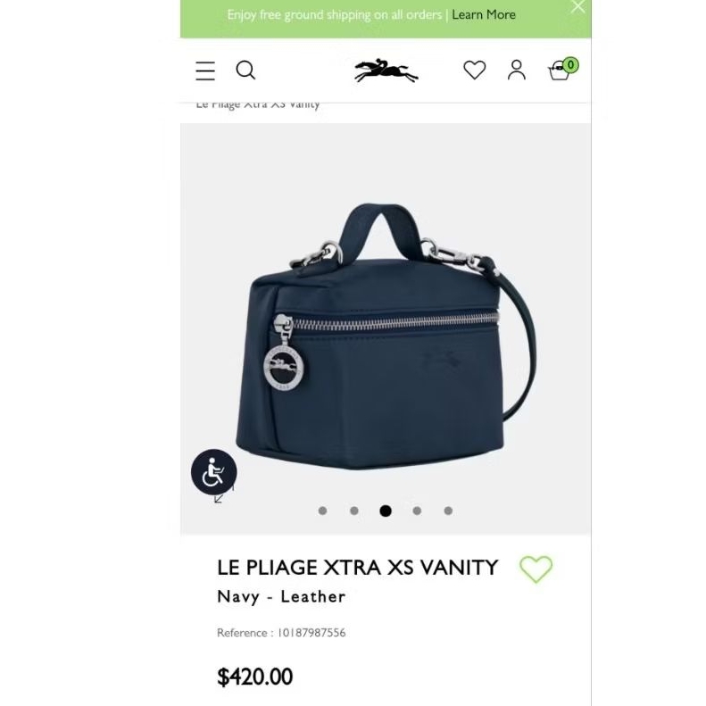 LC VANITY TOP HANDLE CROSSBODY LEATHER NAVY XS  ORIGINAL