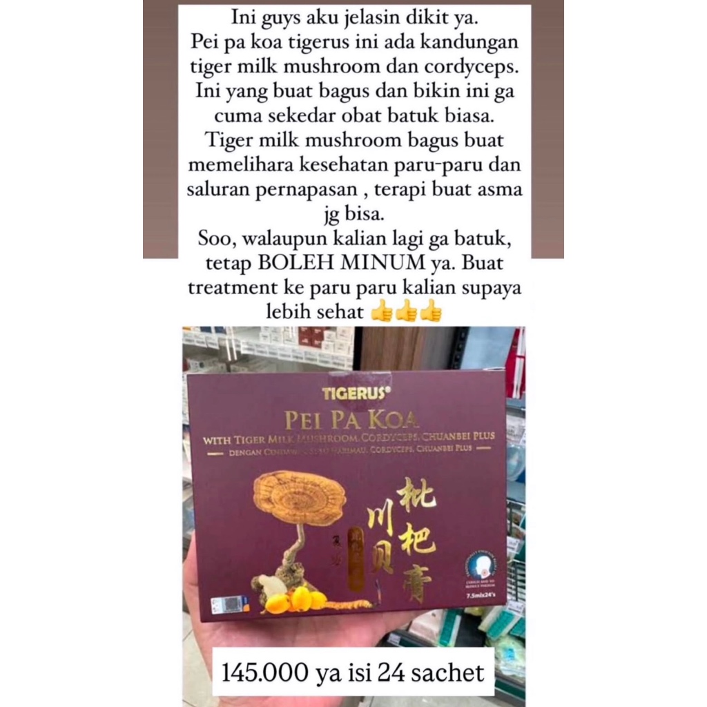 

Tigerus Pei Pa koa isi 24 sachet ready stock