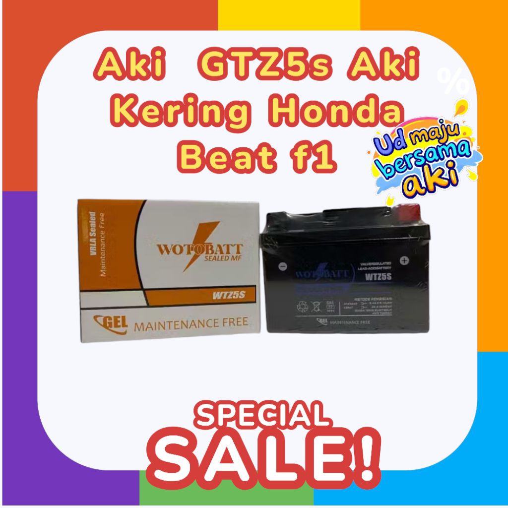 Aki Motor Honda Beat F1 Karbu Cw  GTZ5s wotobatt Aki Kering Honda Beat F1 Honda Blade