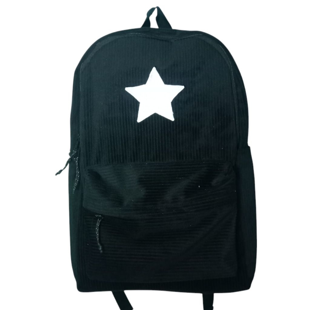 TAS RANSEL CORDUROY BINTANG PUTIH/TAS