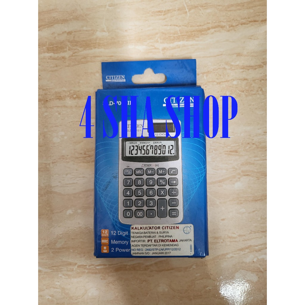 

Kalkulator Citizen Kabel 12 Digit ( Calculator Citizen SLD 7012 II )