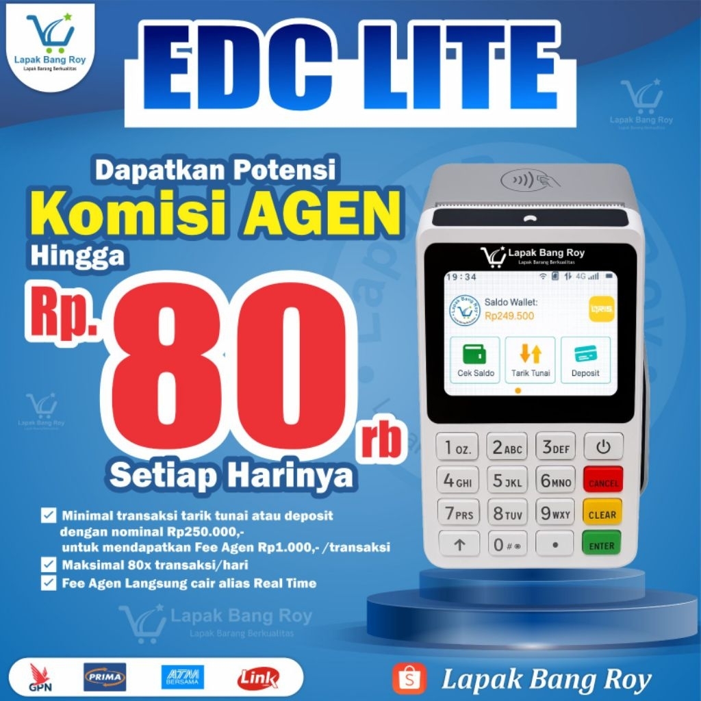 Mesin EDC Mini ATM Dapat Komisi / Fee Transaksi Tartuen || Mini ATM LITE M3P