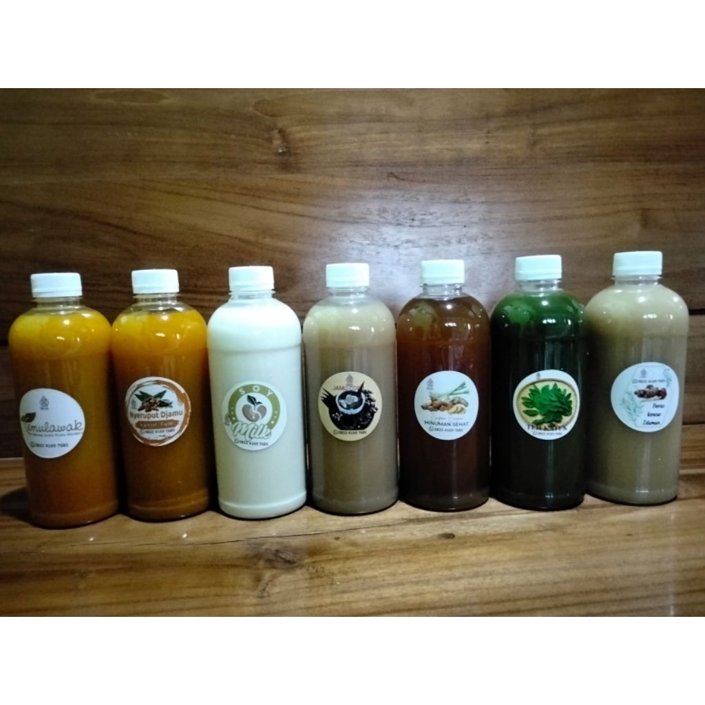 jamu gendong sehat langsung minum all varian, dengan bahan alami,kunir asem, susu kedelai sule jamu 