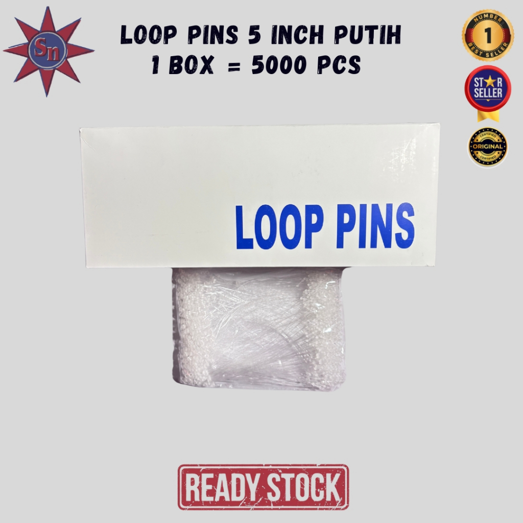 

Loop Pin 5 Inch Putih 1 BOX = 5000 Pcs Premium Product
