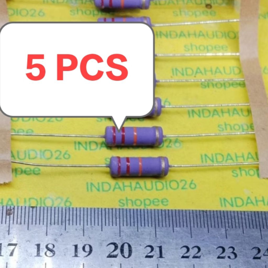 5 PCS UNGU 22K 3W 5% kaki tembaga resistor 22 k 3 watt 22 kilo ohm 3 w 3watt 5 persen 22k 3w