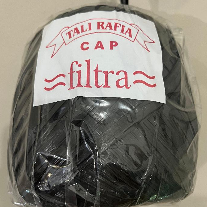 

15 Roll Tali Rafia Hitam Kilat Premium 1 Bal - per roll 900 gram