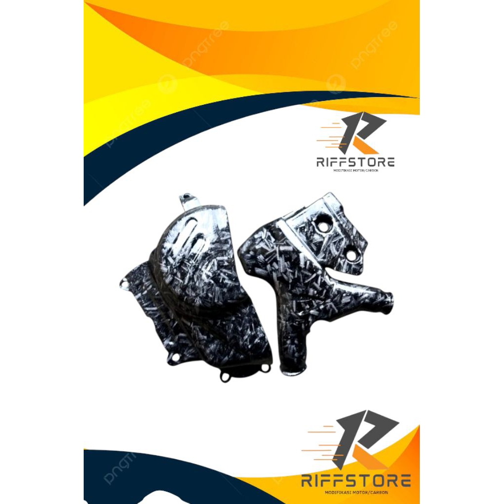 pelindung blok mesin crf150 Carbon Celup Motif "PORGET" cover mesin samping crf 1501,