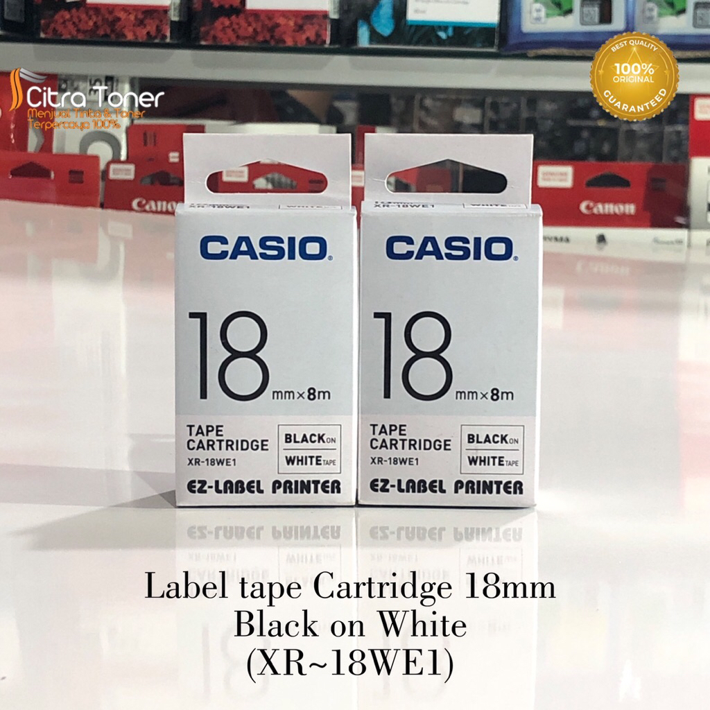 

Label Tape Cartridge Casio 18mm Black on White Original
