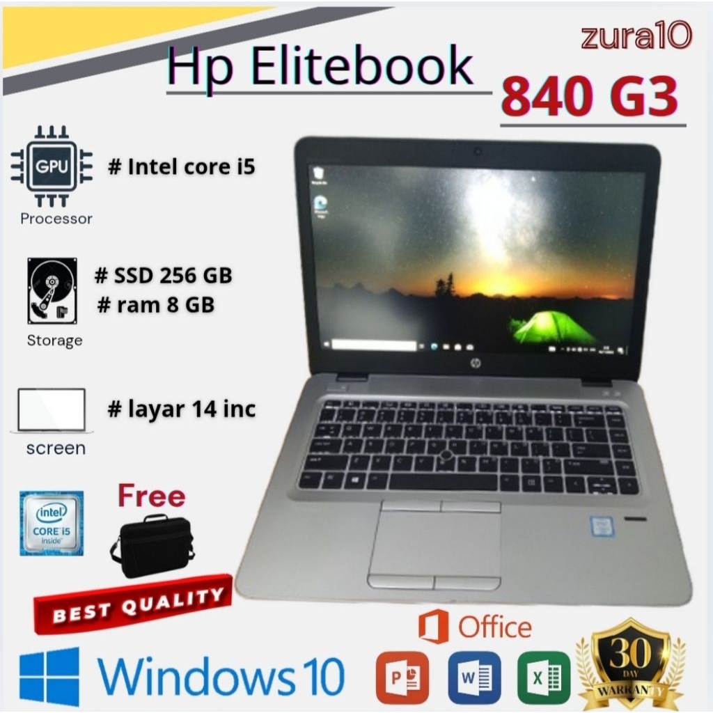 Laptop HP Elitebook 820 g4 i5 gen 7 || 840 G3 i5gen6 ||ram 8 GB ||SSD 256 gb