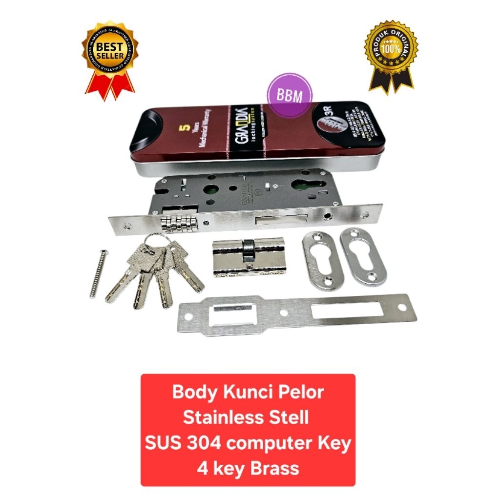 Body Pelor Body Kunci Pelor Pintu Rumah Body Kunci Rumah Pintu Buka 2 Lockcase Mortice Roller Stainl