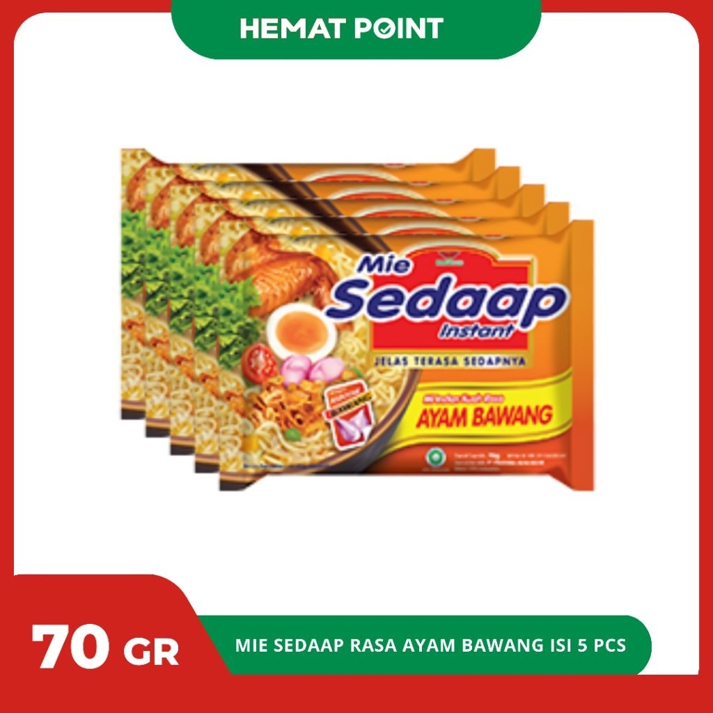 

Mie Sedaap Rasa Ayam Bawang Isi 5 PCS - Paket Hemat Mie Sedaap Instan 70 Gr