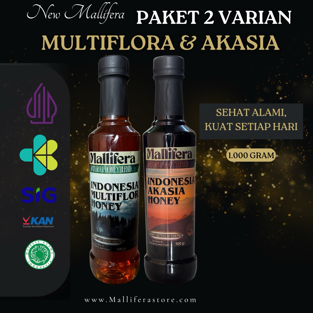 

PAKET 1 BELI 1 GRATIS 1 MADU MUTLIFLORA & MADU AKASIA 1.000 GRAM