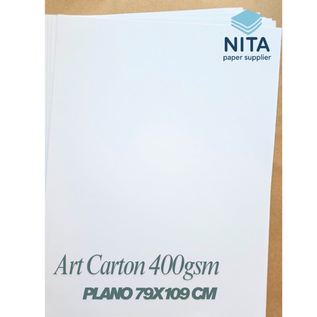 

ARTCARTON 400gsm Uk 79x109 WHITE WHITE DOUBLE COATED isi 5 lmbr Bahan Kertas foto Karton Cetak