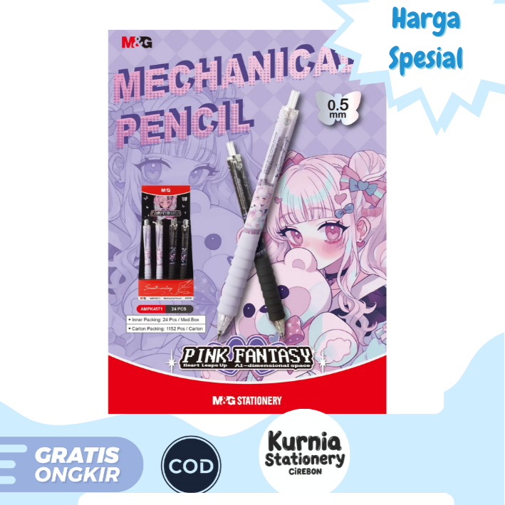 

M&G Mechanical Pencil Pink Fantasi / Pensil Mekanik AMPK4511105K8C (Satuan)
