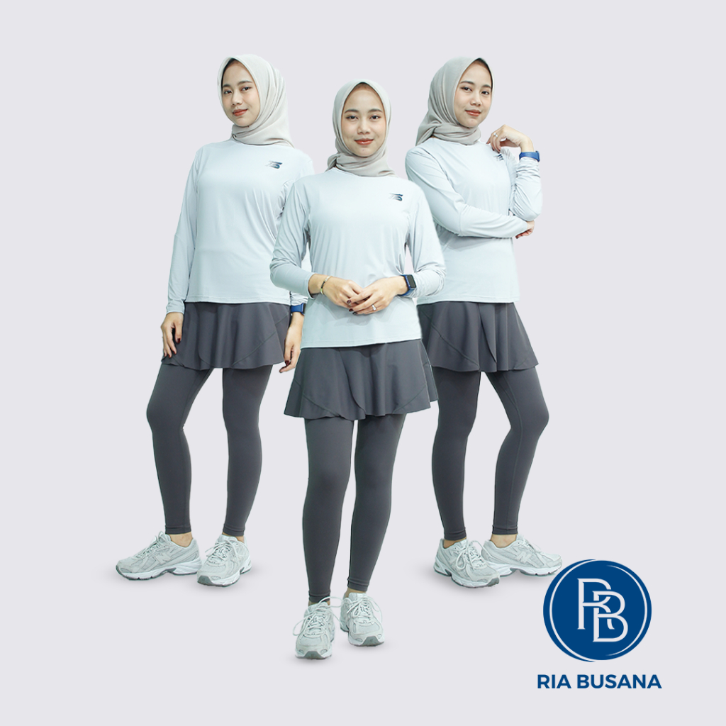 Ria Busana - Alfina - Celana Legging Olahraga Wanita Rok Polos Lycra Lari Senam Sepeda Art. LFAS0907