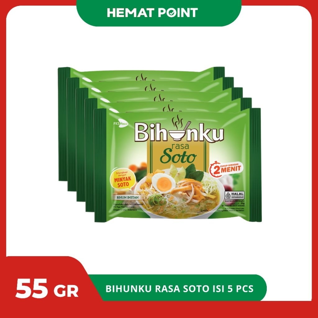 

Bihunku Rasa Soto Isi 5 PCS - Paket Hemat Bihun Instan 55 gram