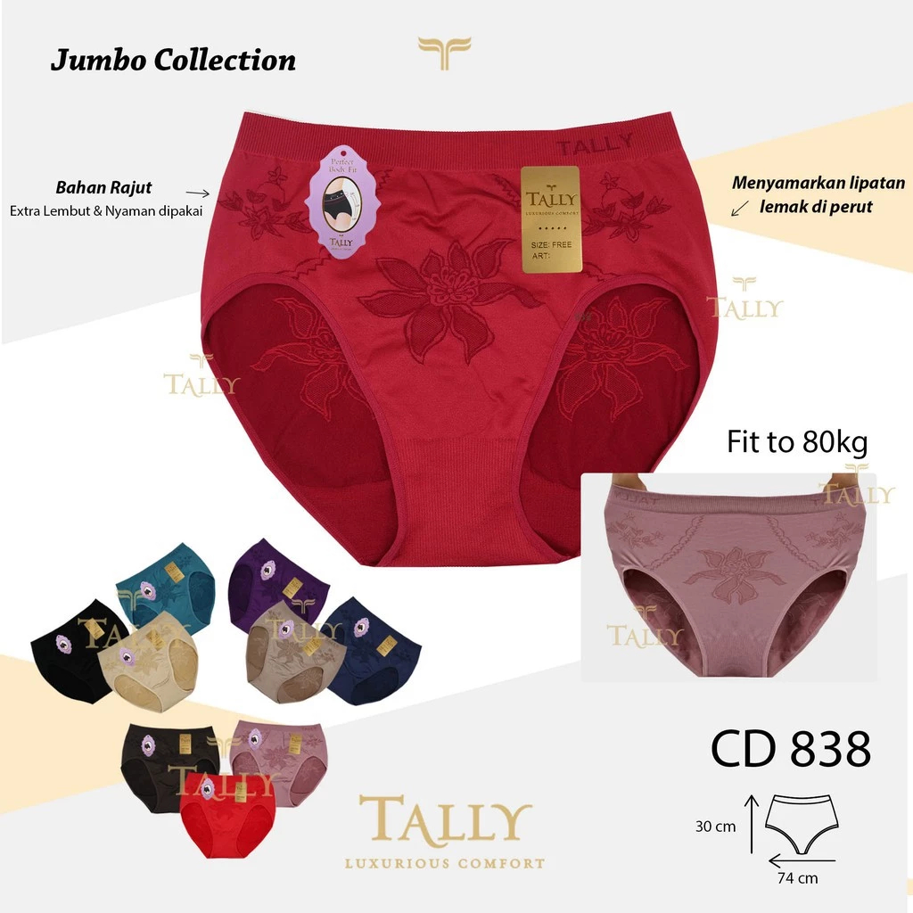 YISTORE98 - CD TALLY BAHAN RAJUT 838 TALLY - TALLY Sarwendah CD 838 Celana Dalam JUMBO Wanita Bahan 