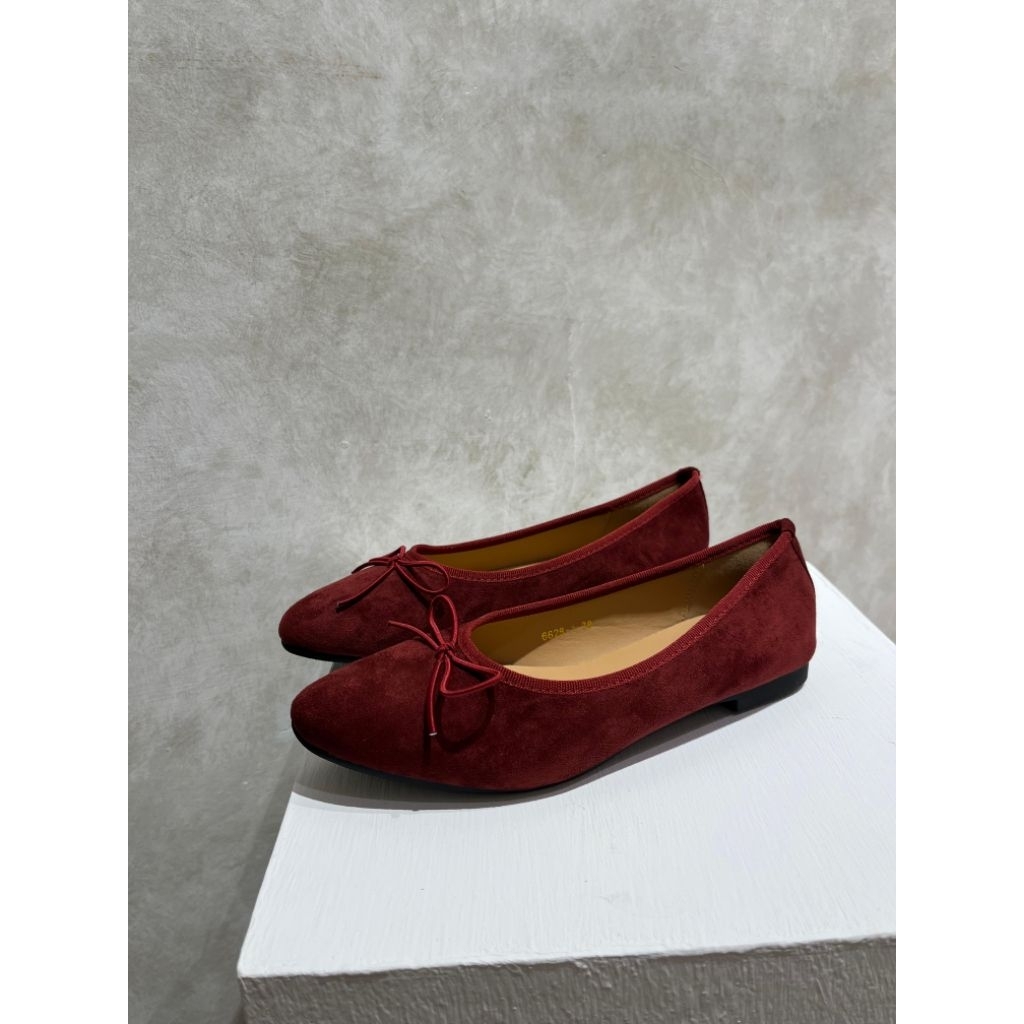 6628-1 Flatshoes wanita import bahan beludru VALERiE SHOES
