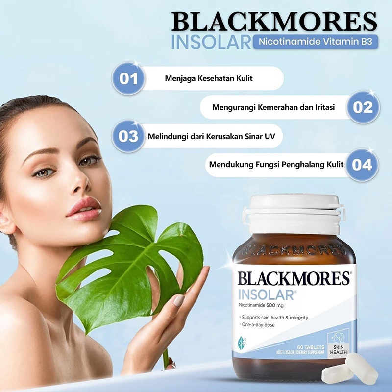 Blackmores Insolar Skin Health Niacinamide Vitamin B3 Supplements 60 Tablets