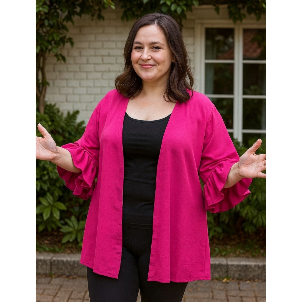 CARDIGAN PENDEK JUMBO BAHAN CRINGKLE