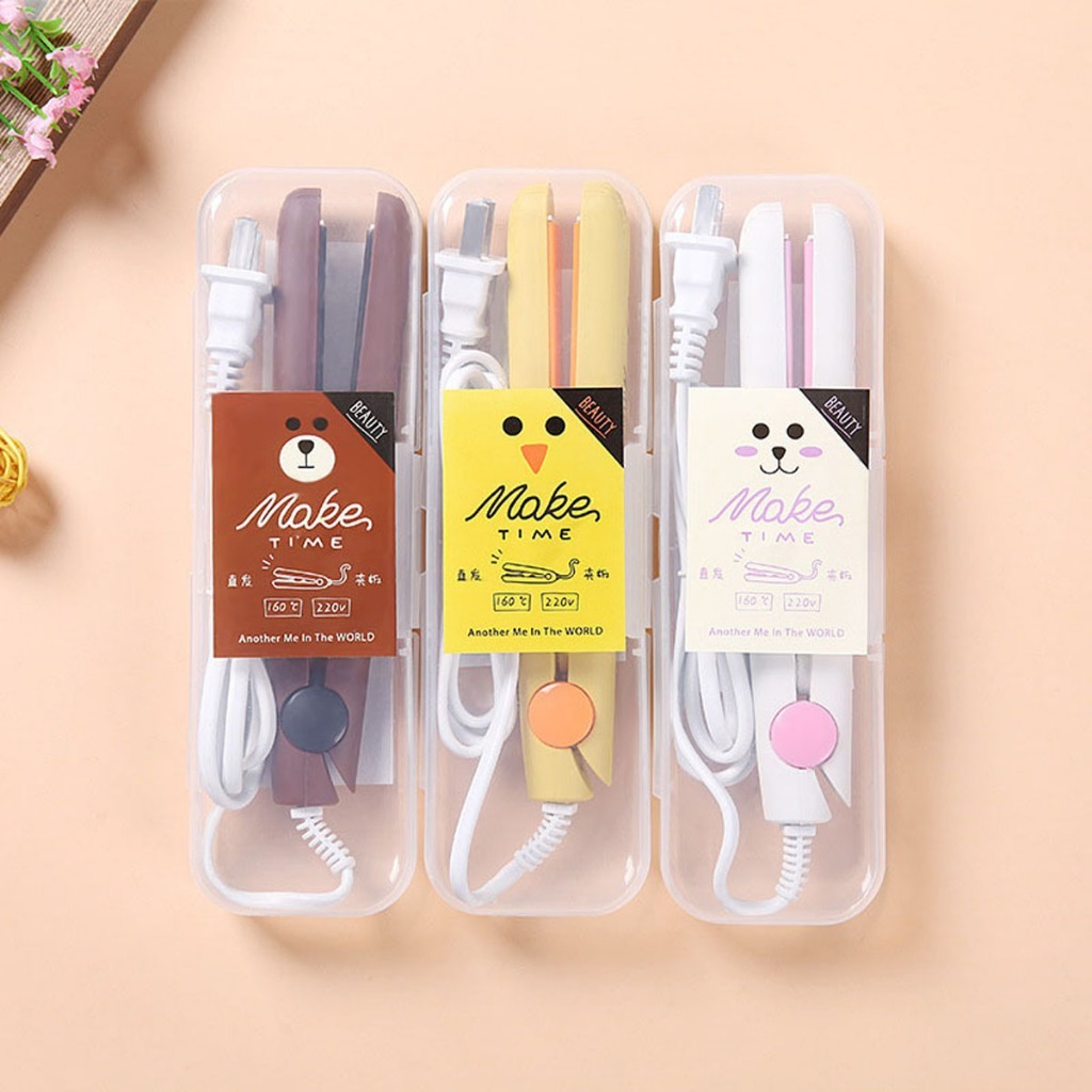 Catokan Mini Make Time Karakter 2in1 Catokan Rambut Lurus dan Keriting Tahan Lama