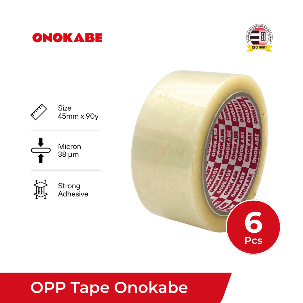 

Lakban Bening OPP 45mm x 90 Yard 6 Rol - Lakban Onokabe