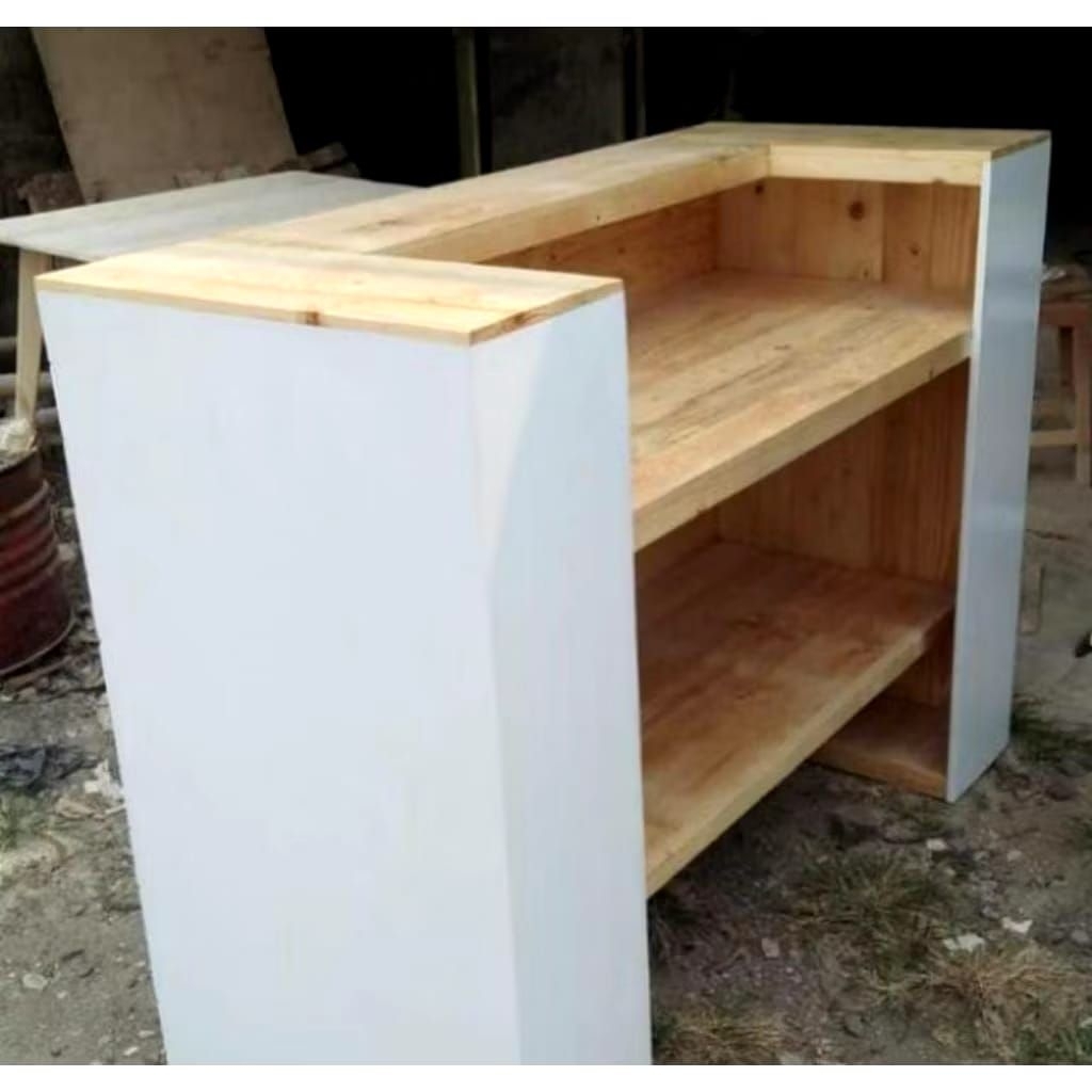 MEJA RESEPSONIS/MEJA KASIR 50X150X110/ MINI BAR CAFE.MEJA KAYU JATI BELANDA