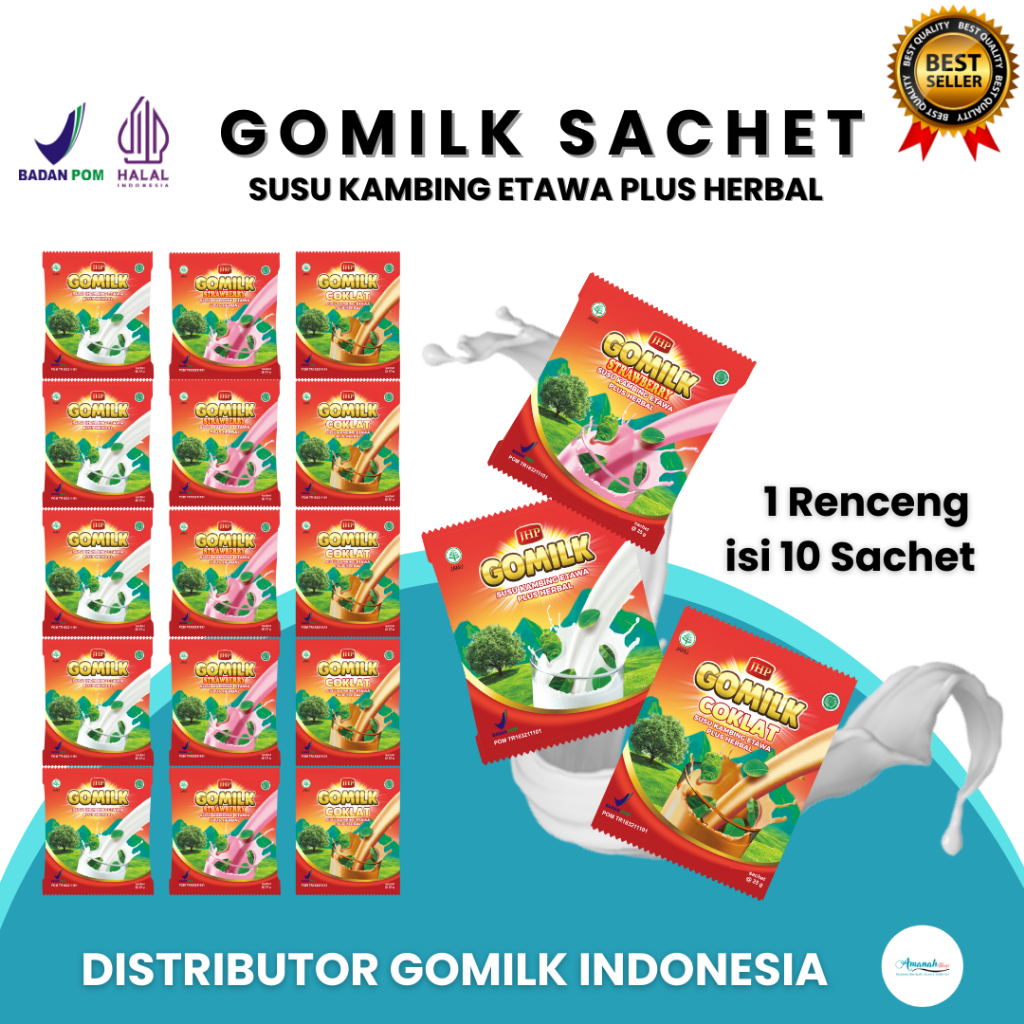

GOMILK SACHET - Susu kambing etawa plus Herbal - Kaya akan manfaat - 1 Renceng (10 Sachet)