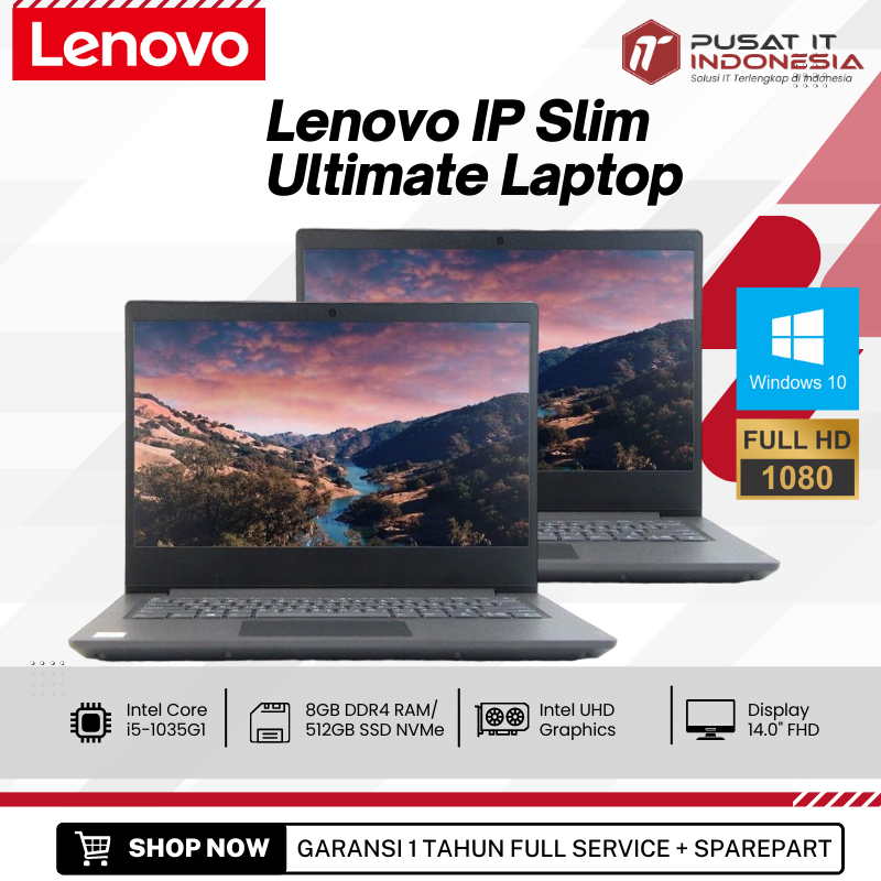 BEST SELLER Laptop Core i5 Baru Lenovo v14-iil i5-1035G1 Ram 8gb Ssd 512gb 14" Fhd Windows 10 Pro