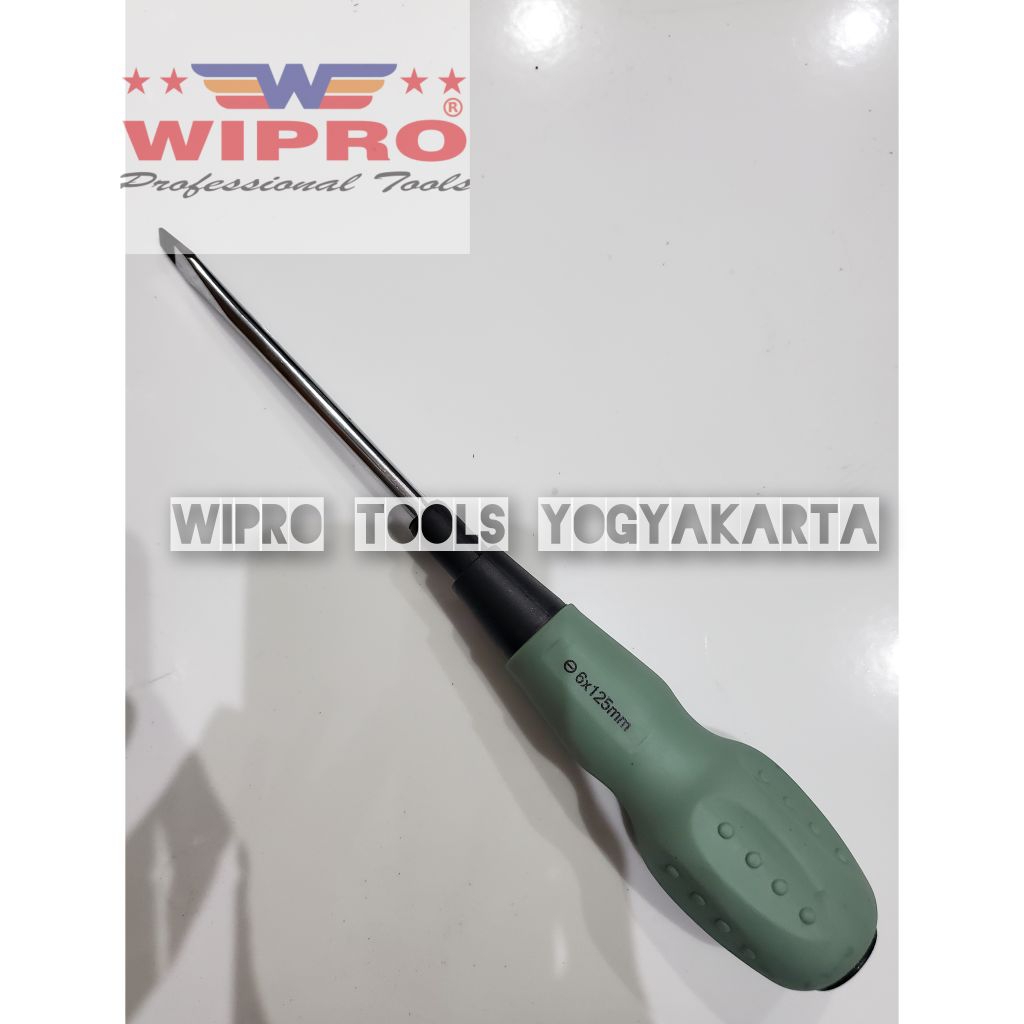 Wipro Obeng Soft Handle Karet Plus Minus 6 × 125MM ST6-125 / Obeng Handle Karet Wipro