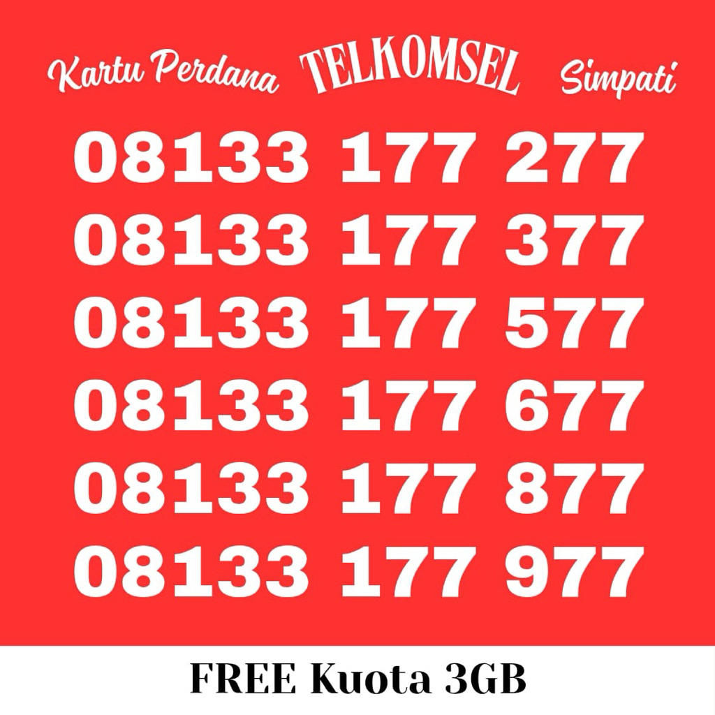 [FREE KUOTA 3GB 24 juni 2026] kartu perdana 11 digit simpati telkomsel prabayar nomor cantik murah k