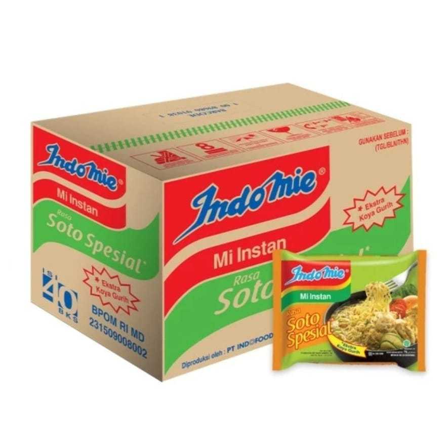 

Indomie Mi Instant Kuah Rasa Soto Spesial 1 Dus Isi 40 Pcs