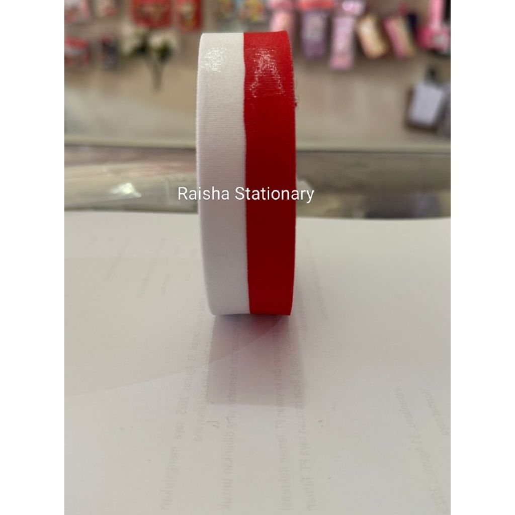 

Pita Satin MERAH PUTIH 1" 2.5 cm Saten 1 Inch Kain Per ROLL