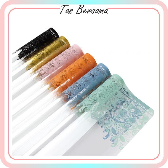 

(20 LEMBAR) Kertas Buket Bunga Transparan Batik Flower Wrapping Cellophane Paper Motif Batik Transparan Florist KB6129