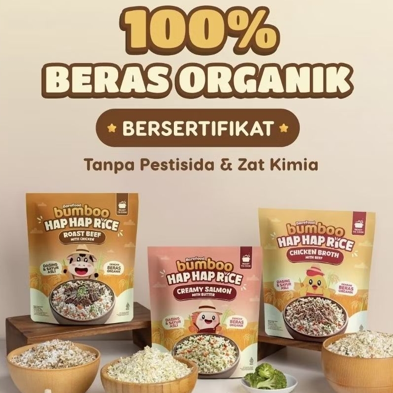 

Bumboo HAP HAP Rice Beras Nasi Bubur Organik/ MPASI 6 bulan+