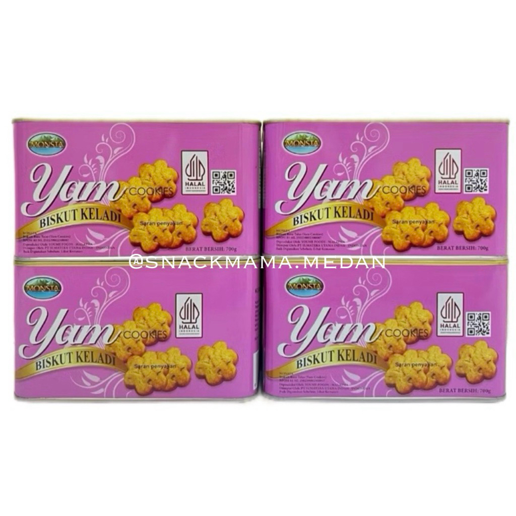 

MONSTA YAM COOKIES KALENG BISKUIT KELADI HALAL IMPORT MALAYSIA 700GR