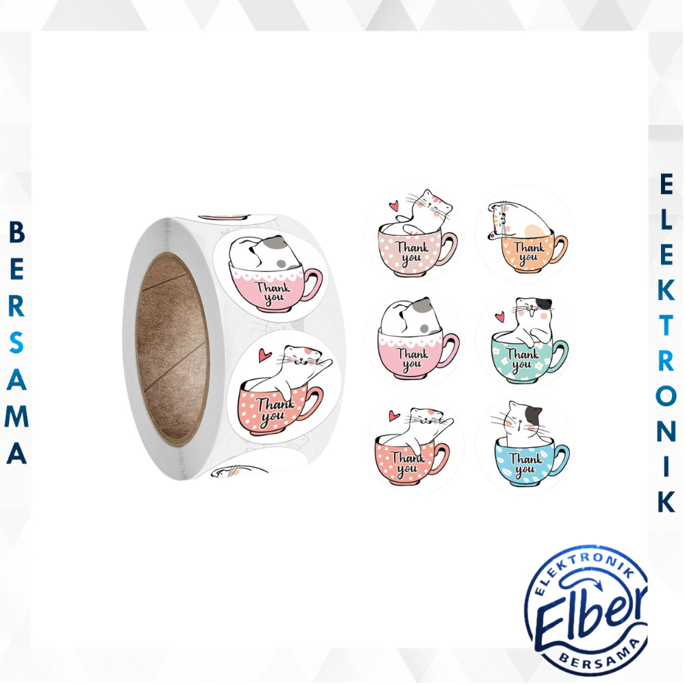 

ELBER HL0596 Stiker Thank you Roll 500 Pcs Stiker Thank you Tempel Y1732