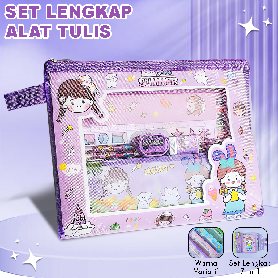 

Paket Set Alat Tulis Anak 7 In 1 Karakter Lucu Alat Tulis Anak Perlengkapan Sekolah TZ-0403