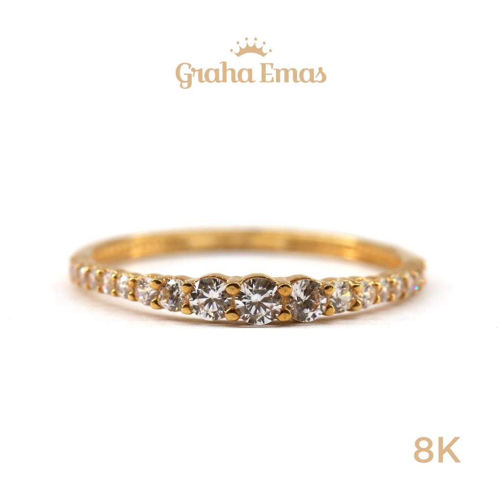 Graha Emas Cincin Emas Kuning Listring 8K - Yellow Gold Ring Listring Model 8ct [ 013U ]