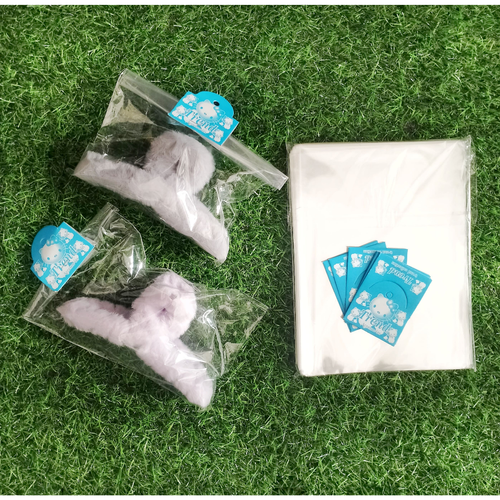 100 set Plastik dan Kertas Label Aksesoris Jepit Bulu Panjang Kemasan Plastik Aksesoris