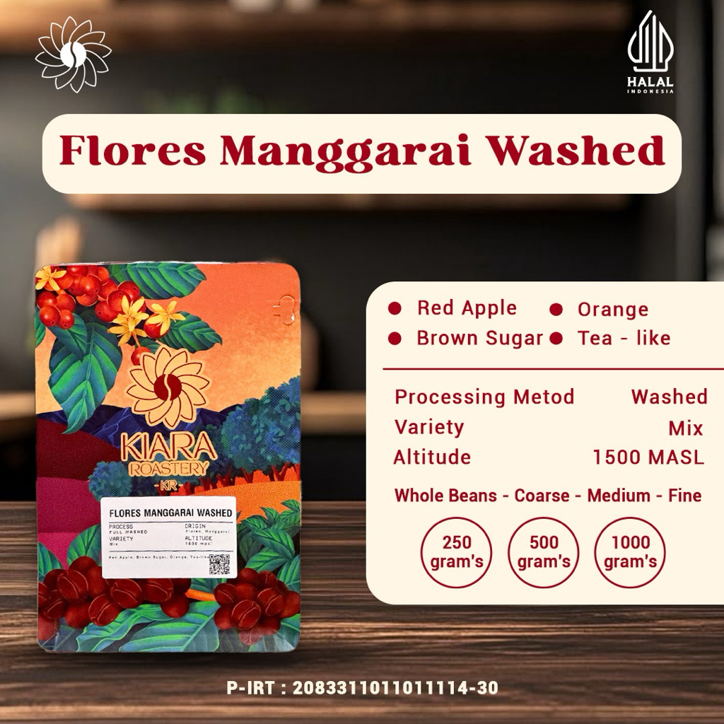 

Flores Manggarai Washed Pouch | Kopi 100% Full Arabica | Specialty Grade Coffee | Biji dan Bubuk Kopi | Kiara Roasteryf