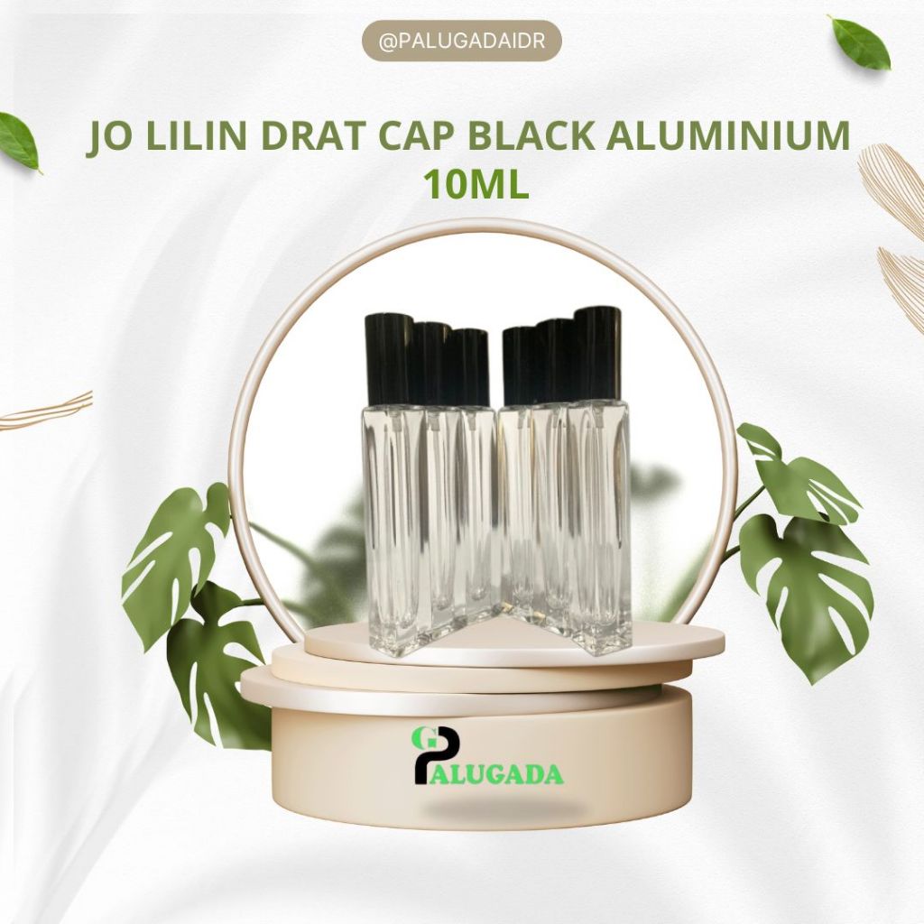 BOTOL PARFUM SPRAY JO LILIN DRAT CAP BLACK ALUMINIUM  | 10ML | HARGA PER-DUS | ISI 480PCS