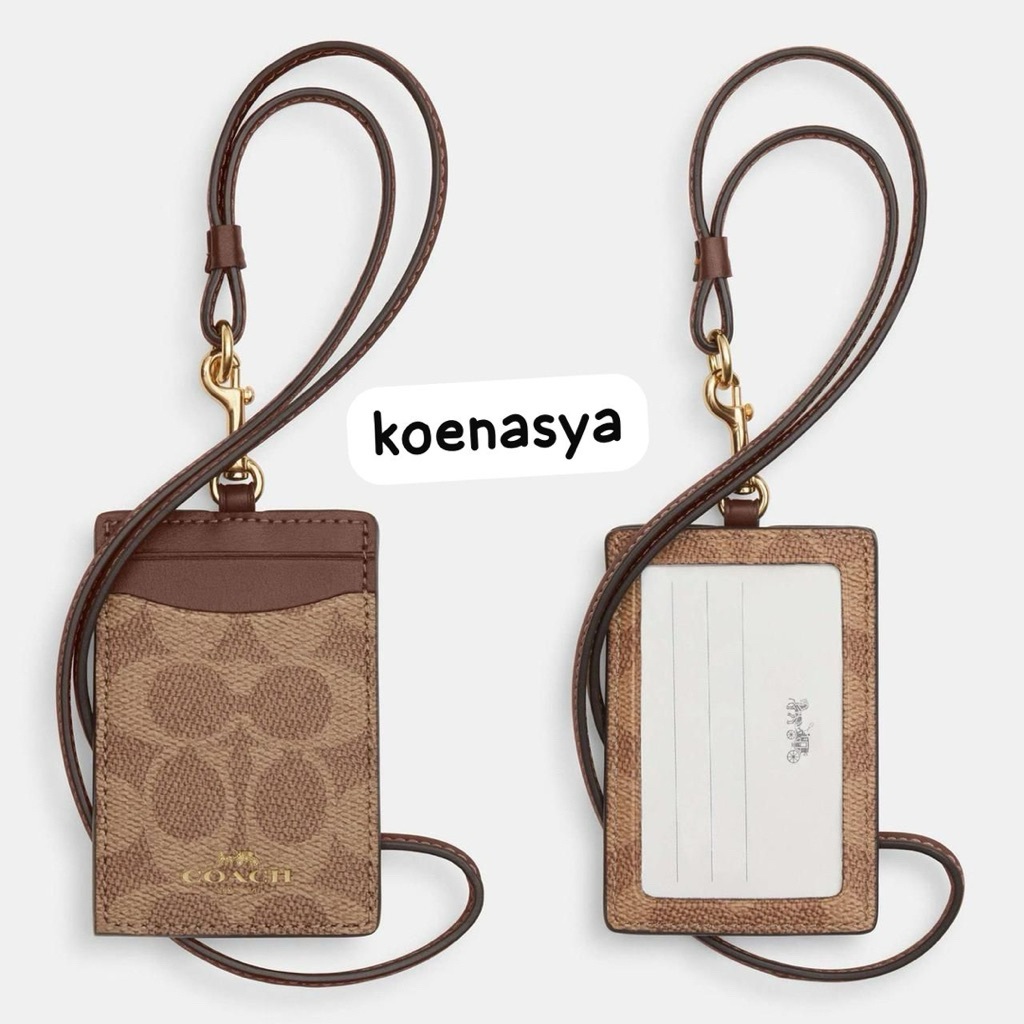 

asesoris original co*ch lanyard id card name tag sign tan brown new