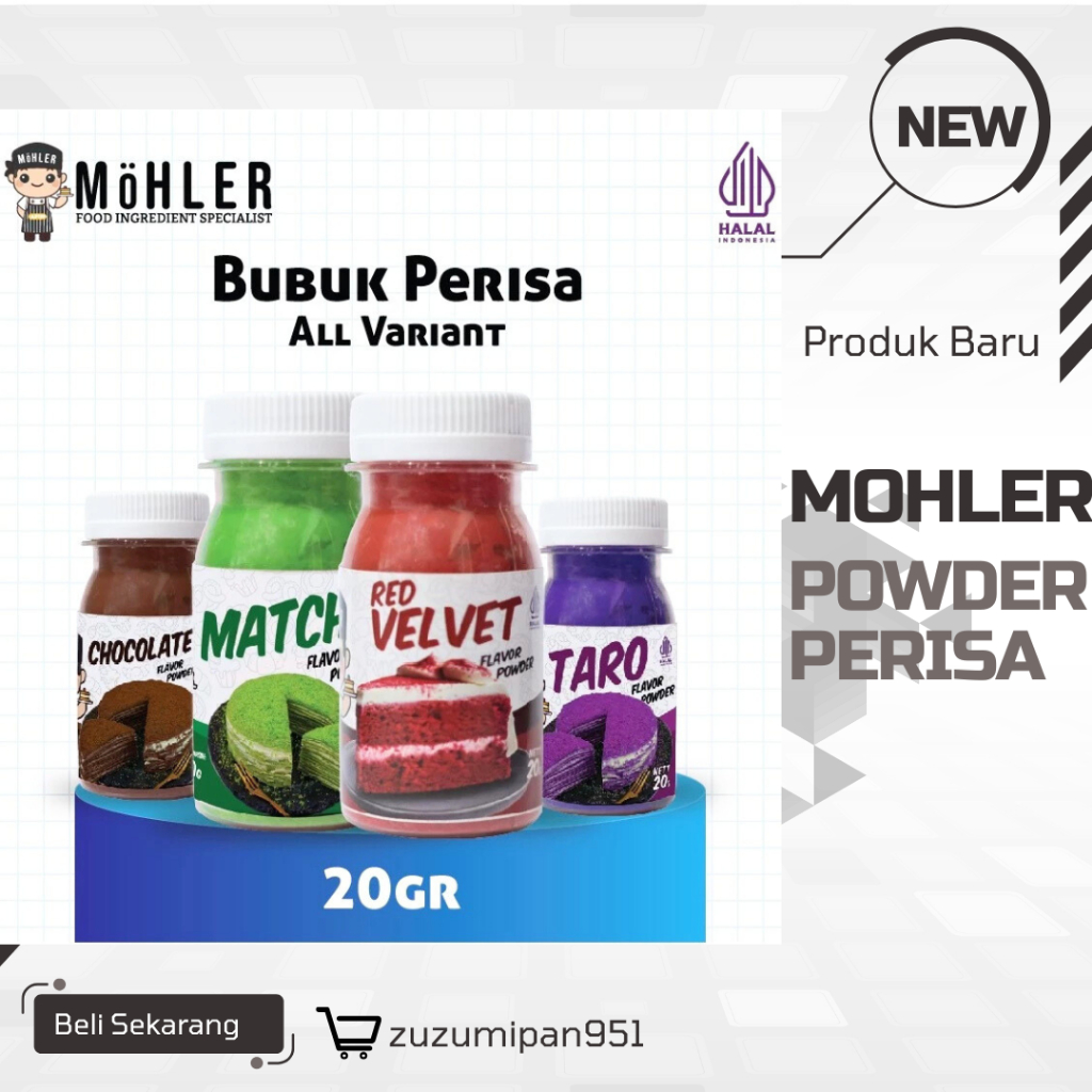 

MOHLER Flavor Powder 20gr | Bubuk Perisa & Pewarna Makanan Minuman Aneka Varian