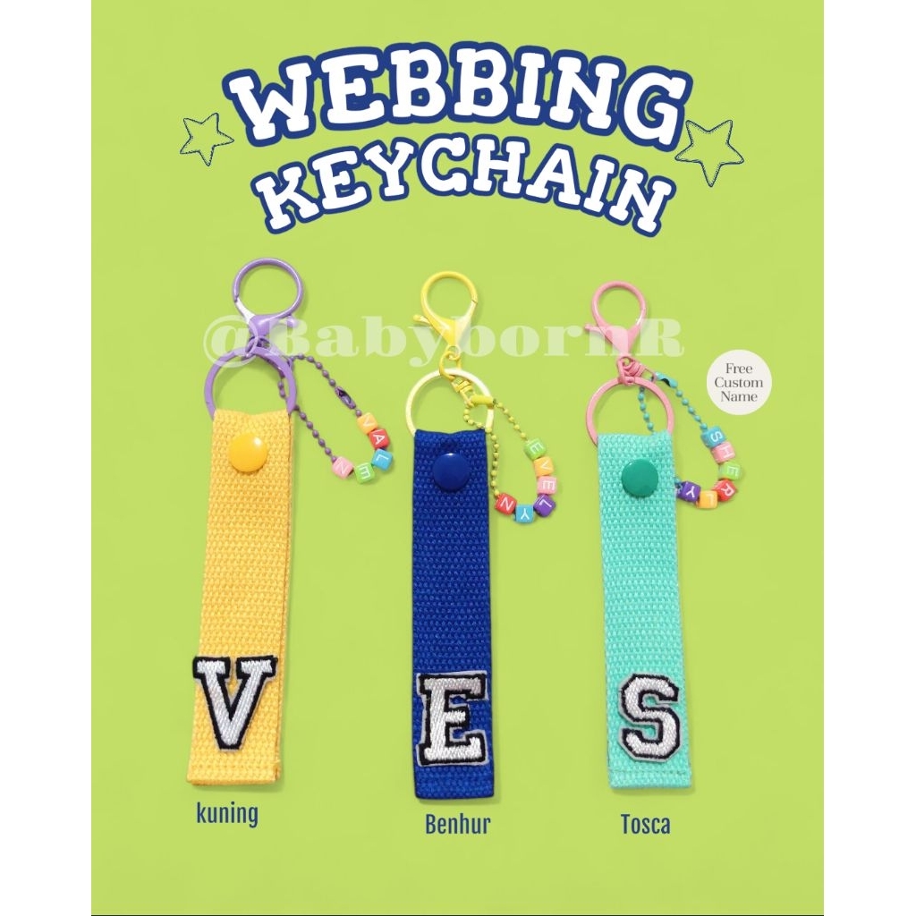 Webbing Keychain Gantungan Kunci Webbing Tali Webbing