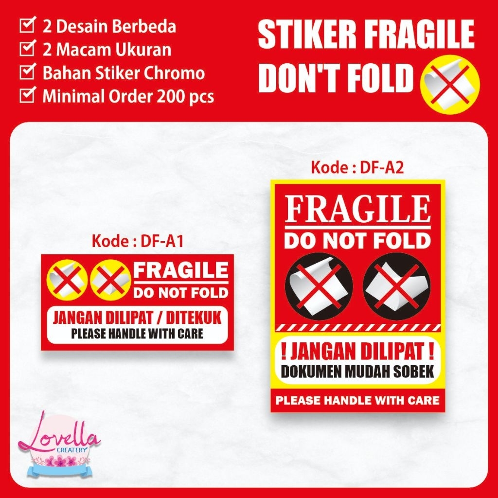 

STIKER FRAGILE DON'T FOLD / JANGAN DILIPAT