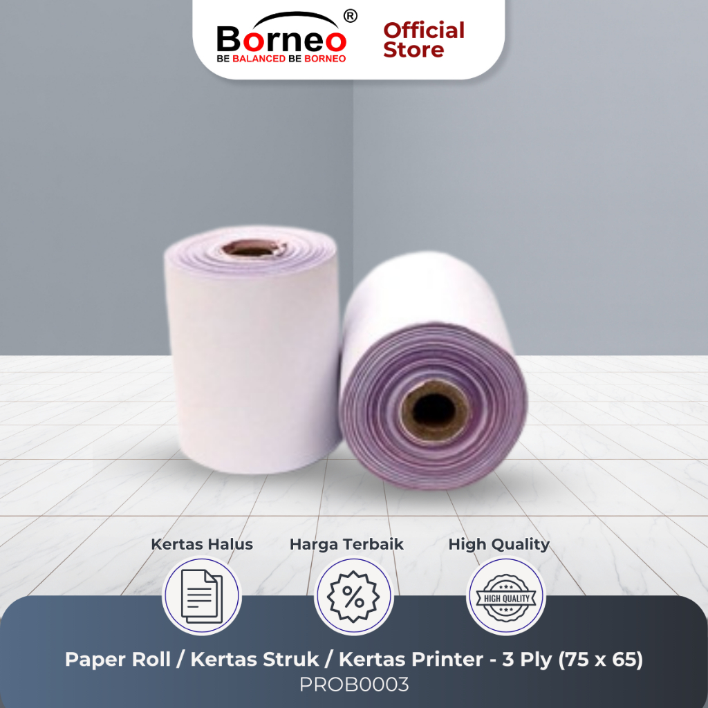 

Paper Roll / Kertas Struk / Kertas Printer - 1 Ply (75 x 65)